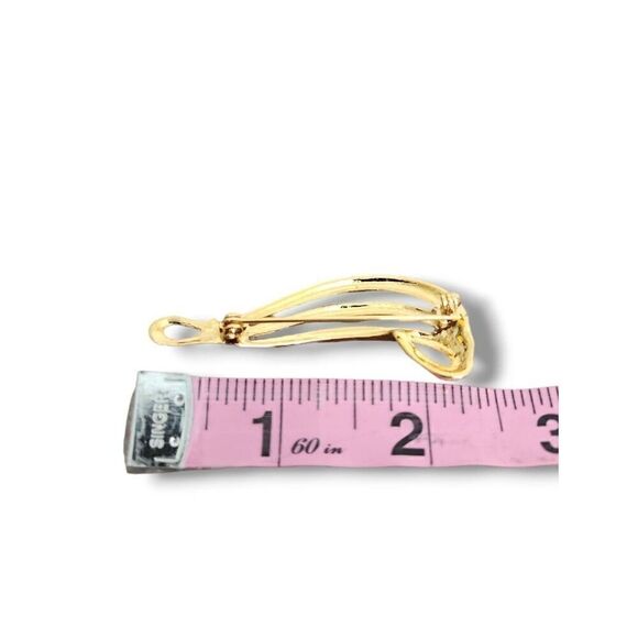 80's Vintage Women's Gold Toned Swirly Musical Note Brooch Pin Elegant Academia - Picture 4 of 4
